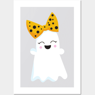 Halloween, Ghost, Ribbon, Bow, Boo, Trick Or Treat Posters and Art